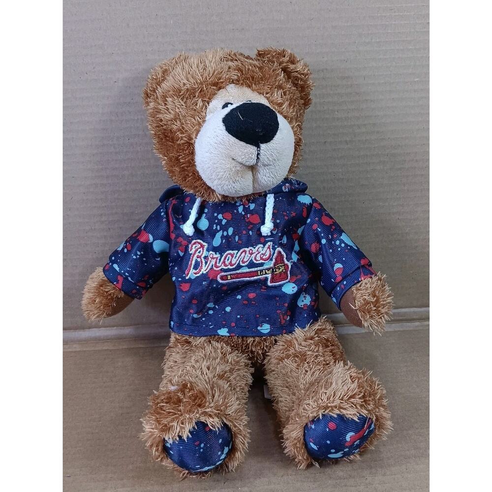 Atlanta Braves 10" Brown Bear Wearing Braves Hoodie